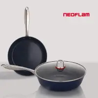 在飛比找momo購物網優惠-【NEOFLAM】Inox系列陶瓷雙鍋組(28cm炒鍋+26