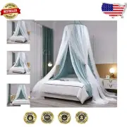 Elegant Mosquito Net Bed Canopy for Girls - Princess Castle Décor in Green/White