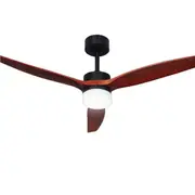 52'' Ceiling Fan LED Light Remote Control Wooden Blades Dark Wood Fans