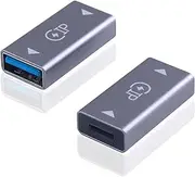 Danfetsoy Lightning to USB A Adapter, Lightning Female to USB3.0 Female Adapter OTG Cable, Suitable for iPhone, Card Reader, Flash Drive, Mouse, MIDI Keyboard(2 Pack, Grey)