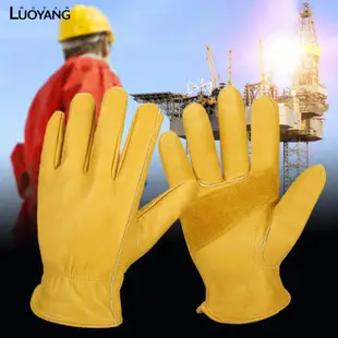 洛陽牡丹 BC級黃色牛頭層皮革手套工作手套勞保手套防護手套