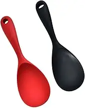Mobestech 2Pcs Silicone Rice Spoon Wear Resistant Household Rice Spatula for Cooking Non Stick and Kitchen Utensils for Rice Cookers and Serving