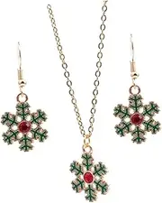 [Beaupretty] 1 Set Christmas Snowflakes Jewelry for Women Festive Earrings Pendant Necklace for Holiday Gatherings and Parties Christmas Accessories