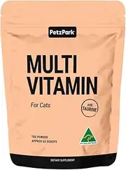 [Petz Park] Cat Multivitamin Made in Australia - Multivitamin for Cats with Taurine, Omega 3, Lysine - Cat Supplement - Cat Food Meal Topper