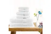 Softouch Light Weight Soft Premium Cotton Bath Towel 7 Piece White Towel Pack