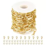 5 Meters Paperclip Jewelry Making Chains Gold Plated Aluminum DIY Craft Chain...