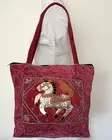 Kalaga Sequin Horse Tote Bag Handmade Brand New made in Myanmar