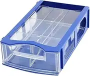Aexit 6.3" (Component box) x 3.7" x 1.7" 6 Layers Drawer Electron Parts Storage Box Case (57ry853qf768) Blue Clear