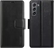 [ZUSLAB] Galaxy S21 FE 5G Hanman Leather Wallet Card Case for Samsung - Black