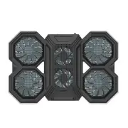 Usb Fan Stand with Phone Holder and Blue Light - 6 Fans