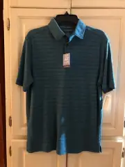 Van Heusen Polo Shirt Mens Teal Small Cooling Sport Retail $54 (s-org-25-21)