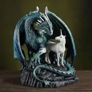 6 7/8 Inch Protector of Magick by Lisa Parker Dragon Unicorn Resin Sculpture