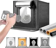 NEEWER Upgraded Photo Studio Light Box, 16"x16" Portable Mini Folding Product Photography Lightbox, 144 LEDs 4 Backdrops Dimmable Picture Booth Shooting Tent for Jewelry Electronics Small Items, LP40