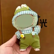 Labubu doll clothes 17cm canvas blind box pendant, first and second generation vinyl plush toy set——colour:LBB-27,height:17cm