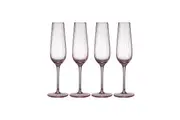 4pc Tempa Esme 220ml Crystal Stem Champagne Glass Drinking Glassware Cup Blush