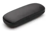 NEW Clam Shell Hard Eyeglasses Glasses Case Black w/ Microfiber Cleaning Cloth