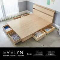 在飛比找Yahoo奇摩購物中心優惠-伊芙琳現代風木做系列房間組/2件式(床頭+床底)/4色/H&
