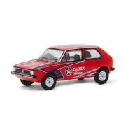 Greenlight Licensed 1:64 Scale Volkswagen Golf MK1 Caltex With Techron 1975 Diecast Model Car Red