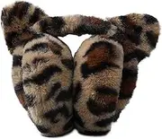 [Generic] Cute Animal Earmuffs Foldable Ear Warmers Winter Warm Plush Outdoor Ear Covers