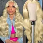 613 Lace Front Wig Human Hair 13x6 HD Transparent Blonde Lace Front Wigs Huma...