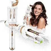 Automatic Curling Iron, 28 mm Large Curls, Negative Lon Protect Curling Iron with Adjustable Control, 14-Level Temperature Control, Five-Angle Magic Curl Design, Transparent Thermal Cover
