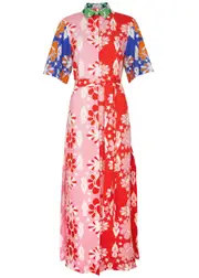Borgo DE Nor Penny Printed Cotton-blend Maxi Shirt Dress - Multicoloured - 10 (UK10 / S) 10 (UK10 / S)