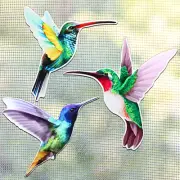 Hummingbird Magnetic Screen Door Decals - 3 Pairs for Patio and Windows