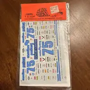 Slixx Decals 1007 1/24 Scale #75 Carolina Pottery Outlet Center Third NASCAR