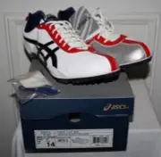 NEW BOX Asics Mens FAST LAP MD White Silver Track Field Spikes Shoes Sneaker 14