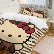 v840 Hello Kitty 3-Piece Twin Bed Set - Includes 1 Single Comforter And 2 Pillowcases Bedding - Fade Resistant Microfiber - Hello Kitty io840