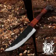 Fixed Blade Large Knife With Leather Sheath Camping Hunting Survival Sharp Knive