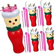 KOMBIUDA Craft Kit 4 Pc Knitted Puppet Set French Knit Kit Knitting Loom Wooden Knit Tools DIY Weaving Toy for Girl's Birthday Random Color