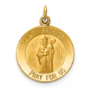 14k Yellow Gold Saint Patrick Medal Charm