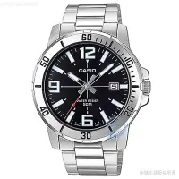 在飛比找Yahoo!奇摩拍賣優惠-【柒號本舖】CASIO 卡西歐鋼帶男錶-黑 # MTP-VD