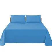 Flat Fitted Sheet 2000TC Pillowcase Set Hotel Bed S/KS/D/Queen/King Ocean