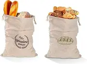 Pack of 2 Linen Bags, Organic Bread Bag, Bread Storage Bag, Linen Bread Bag, Environmentally Friendly Bread Bag, Storage for Housewarming Parties, Wedding Gifts, Craft Breads