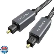 IVANKY Optical Audio Cable 3.3ft/1M Digital Audio Optical Cable for Soundbar,