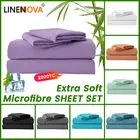 2000TC Hotel Soft 4Pcs Flat Fitted Sheet Set Single/KS/Double/Queen/King Bed New