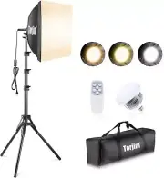 Softbox Photography Lighting Kit, 16x16 Professional LED Video Live Streaming