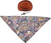 FONDOTIN 1 Set Adorable Pet Bib Set with Creative Saliva Towel and Cowboy Hat for Dogs for Parties and Dress Up Events Stylish and Comfortable Design