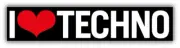 I Love Techno Car Bumper Sticker Decal - 5'', 6'' and 8''