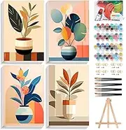 Offito 4 Pack Framed Paint by Numbers Kit for Adults
