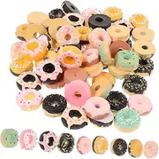 TEHAUX 60pcs Resin Donut Charms DIY Phone Case Decorations Donut Ornaments for DIY Projects