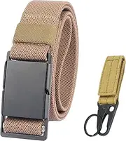 [Dcvmvmn] Unisex Canvas Adjustable Waist Web Belt Outdoor Golf Belt For Male Nylon Canvas Waist Belt With Buckle, Khaki Set