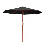 Outdoor Umbrella 3M Pole Cantilever Stand Garden Umbrellas Patio Black