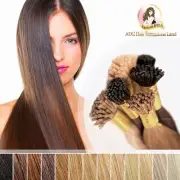 20"Indian 100% Remy Human 6A Hair Itips Micro Beads Extensions #613 Light Blonde