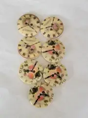 Victorian Trading 7 "Trimming Stones" Rose Clock Buttons 28G