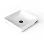 WS Bath Collections Fly 3040 Fly 16-7/8" Square Ceramic Vessel - White