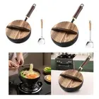 Wok Pan Traditional Sturdy Cooking Pan Stir Fry Pan for Induction Gas