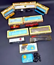BACHMANN HO TRAIN LOCOMOTIVE & TENDER 2126, (5) CARS, POWER PACK & CURVED TRACK